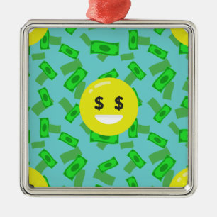Adorno Metálico emoji con ojos de dinero