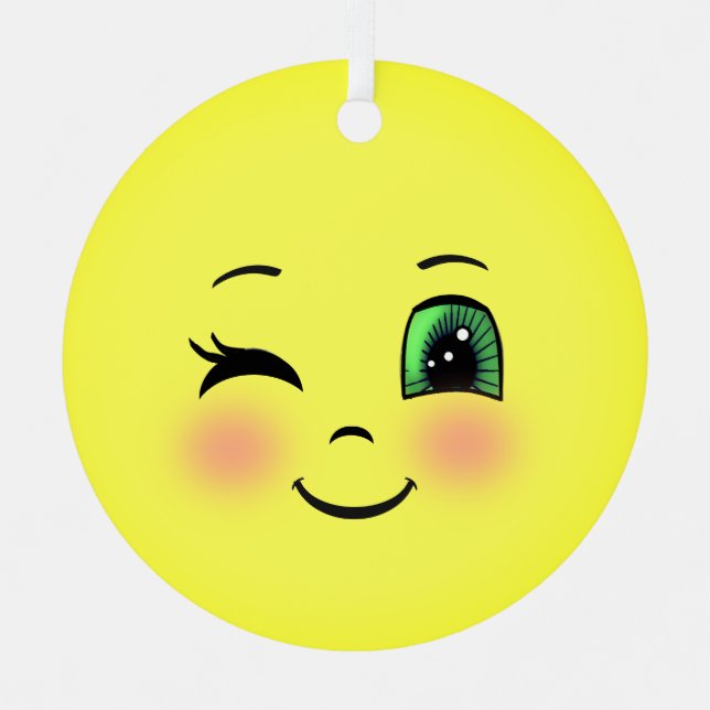 Adorno Metálico Emoji Cute Sun Happy Face (Anverso)