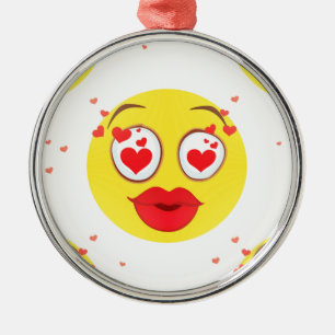 Adorno Metálico Emoji de beso de San Valentín