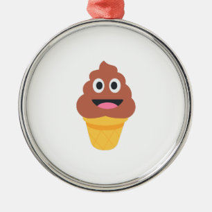 Adorno Metálico emoji de caca de helado