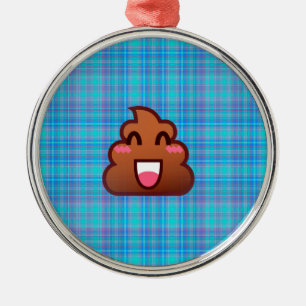 Adorno Metálico emoji de caca de plaid