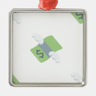Adorno Metálico emoji de dinero volante