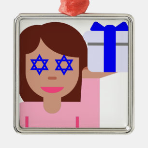 Adorno Metálico emoji de giro de pelo de chanukkah