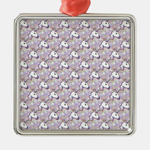 Adorno Metálico emoji de holograma unicornio