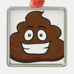 Adorno Metálico emoji de poop divertida