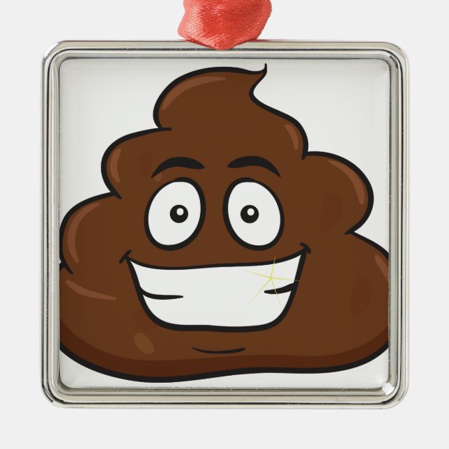 Adorno Metálico emoji de poop divertida (Frente)