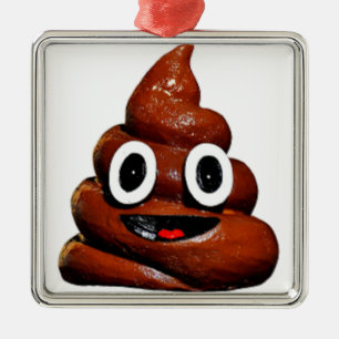 Adorno Metálico emoji de poop graciosa