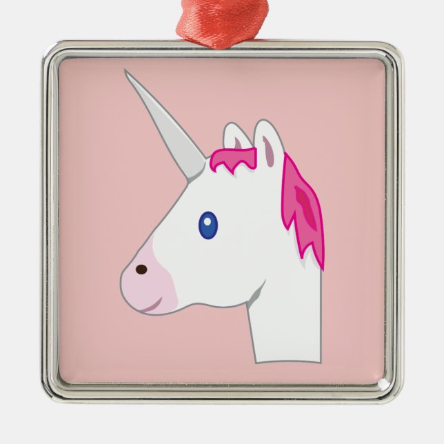 Adorno Metálico Emoji de Unicornio (Frente)
