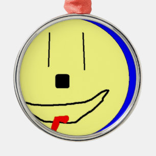Adorno Metálico Emoji Dulce, Azul Amarillo, Arte Por Niños :)