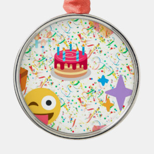 Adorno Metálico emoji feliz de cumpleaños