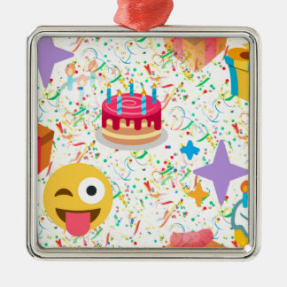 Adorno Metálico emoji feliz de cumpleaños