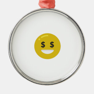 Adorno Metálico emoji ocular de dinero