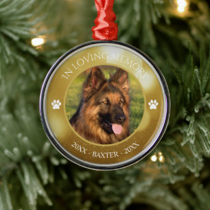 Adorno Metálico En amor por la memoria Mascota Foto Oro Keepsake