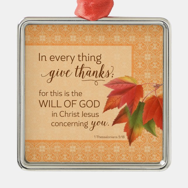 Adorno Metálico En Cada Cosa Da Gracias - 1 Esto. 5:18 (Frente)