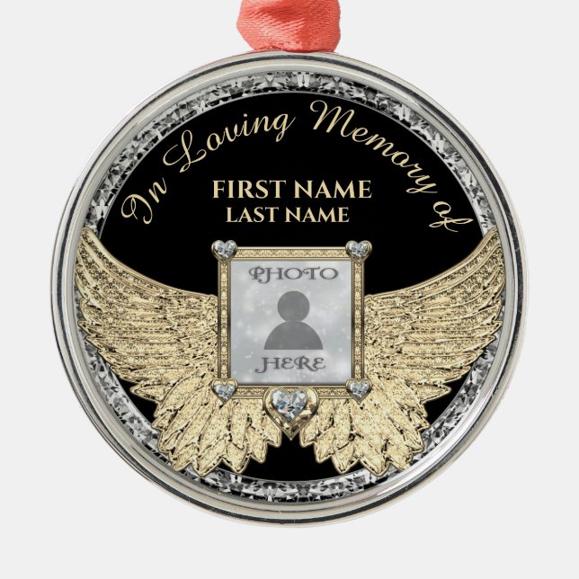 Adorno Metálico En memoria amorosa foto memoria Diamante Mira Meta (Frente)