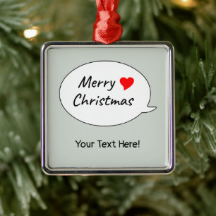 Adorno Metálico Encantadora y sincera Feliz Navidad