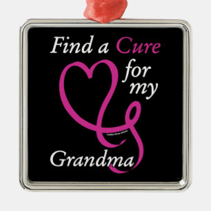 Adorno Metálico Encuentra una cura/corazón/abuela... Cáncer de mam