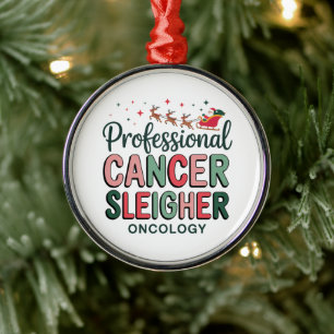 Adorno Metálico Enfermera de oncología Navidad Cáncer Quimioterapi