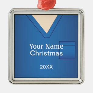 Adorno Metálico Enfermera Médica Navidades Blue Premium 2