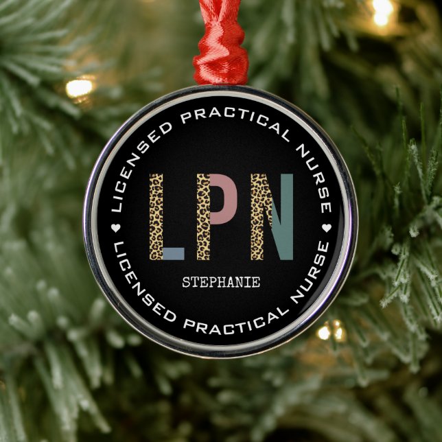 Adorno Metálico Enfermera práctica con licencia de LPN personaliza (Árbol)