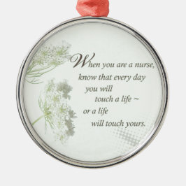 Adorno Metálico Enfermera toca una vida con flores silvestres