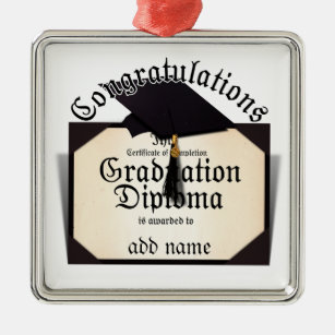 Adorno Metálico ¡Enhorabuena! Certificado de Diploma de Finalizaci