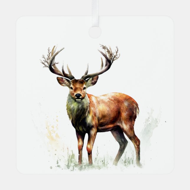 Adorno Metálico Enorme ciervo rayado (Anverso)