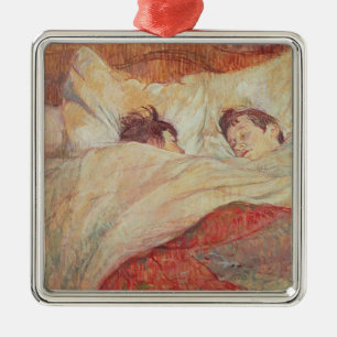 Adorno Metálico Enrique de Toulouse-Lautrec el la cama,