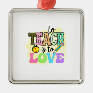 Adorno Metálico Enseñar Es Amar