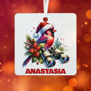 Adorno Metálico Entusiasta de la Observación de Aves Personalizado