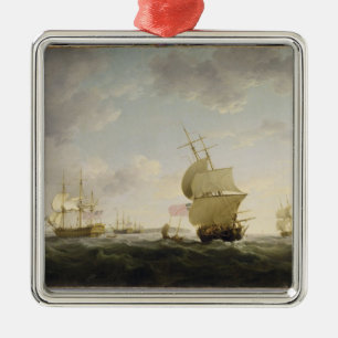 Adorno Metálico Enviando en el canal inglés, c.1755 (aceite en el