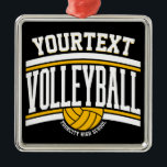 Adorno Metálico Equipo de la Escuela de Jugadores de Voleibol de N<br><div class="desc">Jugador de voleibol AÑADIR NOMBRE Equipo Escuela Deportivo Diseño de atleta - Personalizar con su nombre o Personalizado de texto!</div>