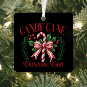 Adorno Metálico Equipo de Navidad de Club de Candy Cane Invierno C