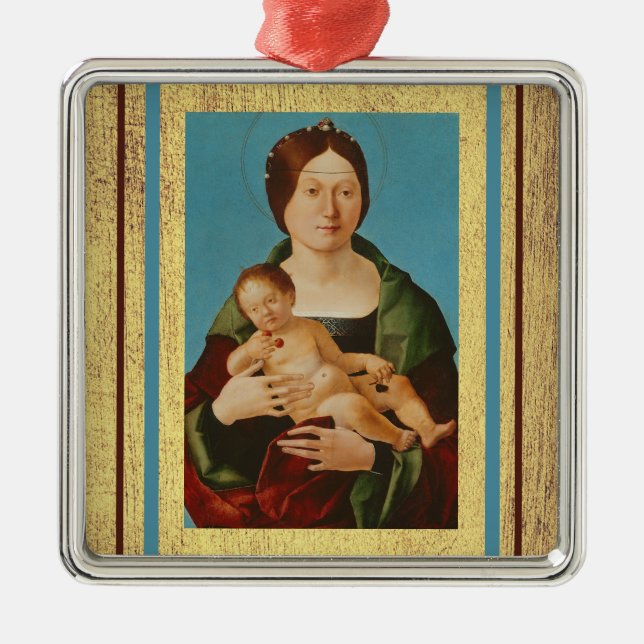 Adorno Metálico Ercole de'Roberti - Virgen e Niño (Frente)