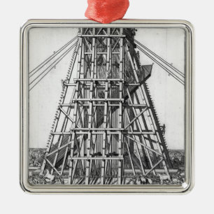 Adorno Metálico Erección del obelisco egipcio antiguo