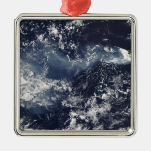 Adorno Metálico Erupción de Piton de la Fournaise, reunión Isla