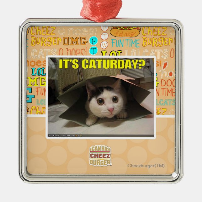 Adorno Metálico ¿Es Caturday? (Frente)