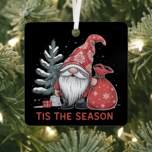 Adorno Metálico Es La Temporada Gnome Navidad Fiesta Invierno