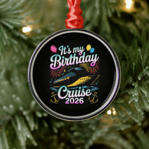 Adorno Metálico Es mi crucero de cumpleaños 2026 Crucero de cumple