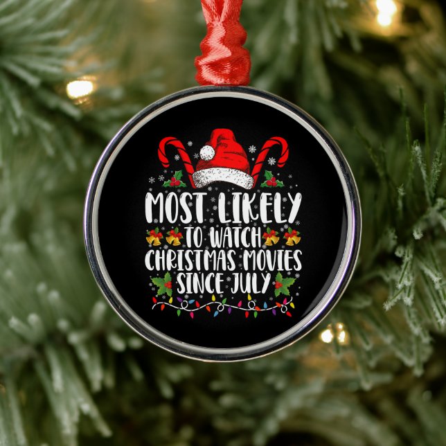 Adorno Metálico Es muy probable ver películas de Navidades desde l (Árbol)