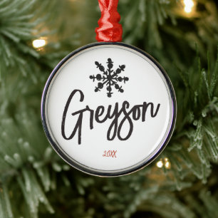Adorno Metálico Esbozar Navidades de nombres personalizados de cop