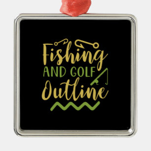 Adorno Metálico Esbozo De Pesca Y Golf