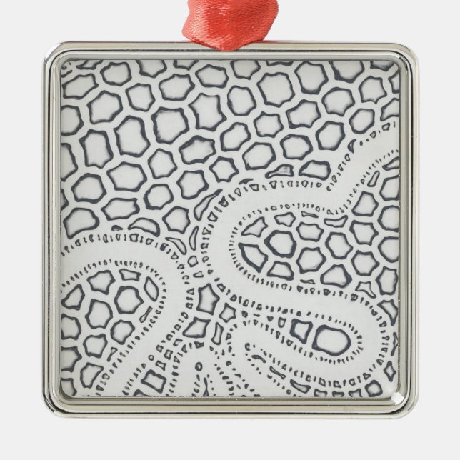 Adorno Metálico Escala de serpientes en blanco y negro (Frente)