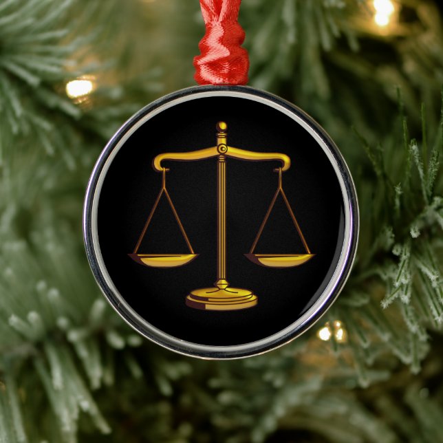 Adorno Metálico Escalas de justicia | Regalos de ley (Árbol)