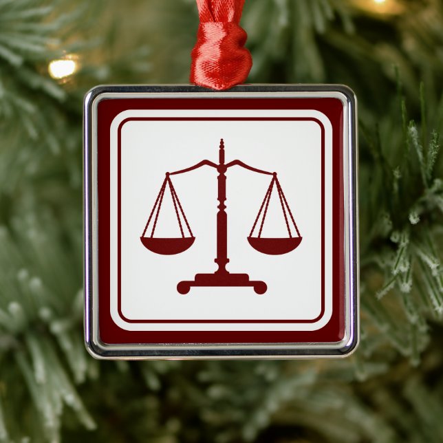Adorno Metálico Escalas de justicia | Regalos de ley (Árbol)