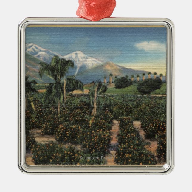 Adorno Metálico Escena anaranjada de la arboleda con Mts capsulado (Frente)