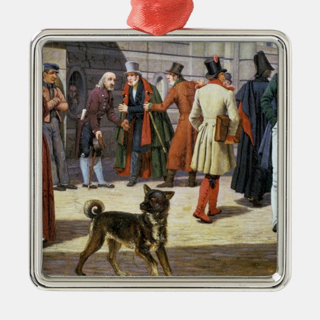 Adorno Metálico Escena de la calle en Estocolmo (Frente)