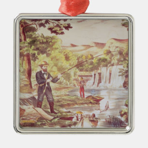 Adorno Metálico Escena de la pesca