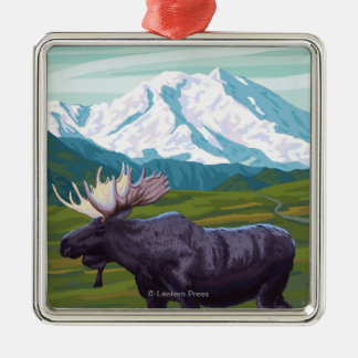 Adorno Metálico Escena de los alces - el Yukón, Alaska