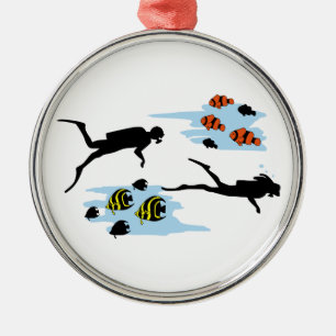 Adorno Metálico Escena del buceo con escafandra